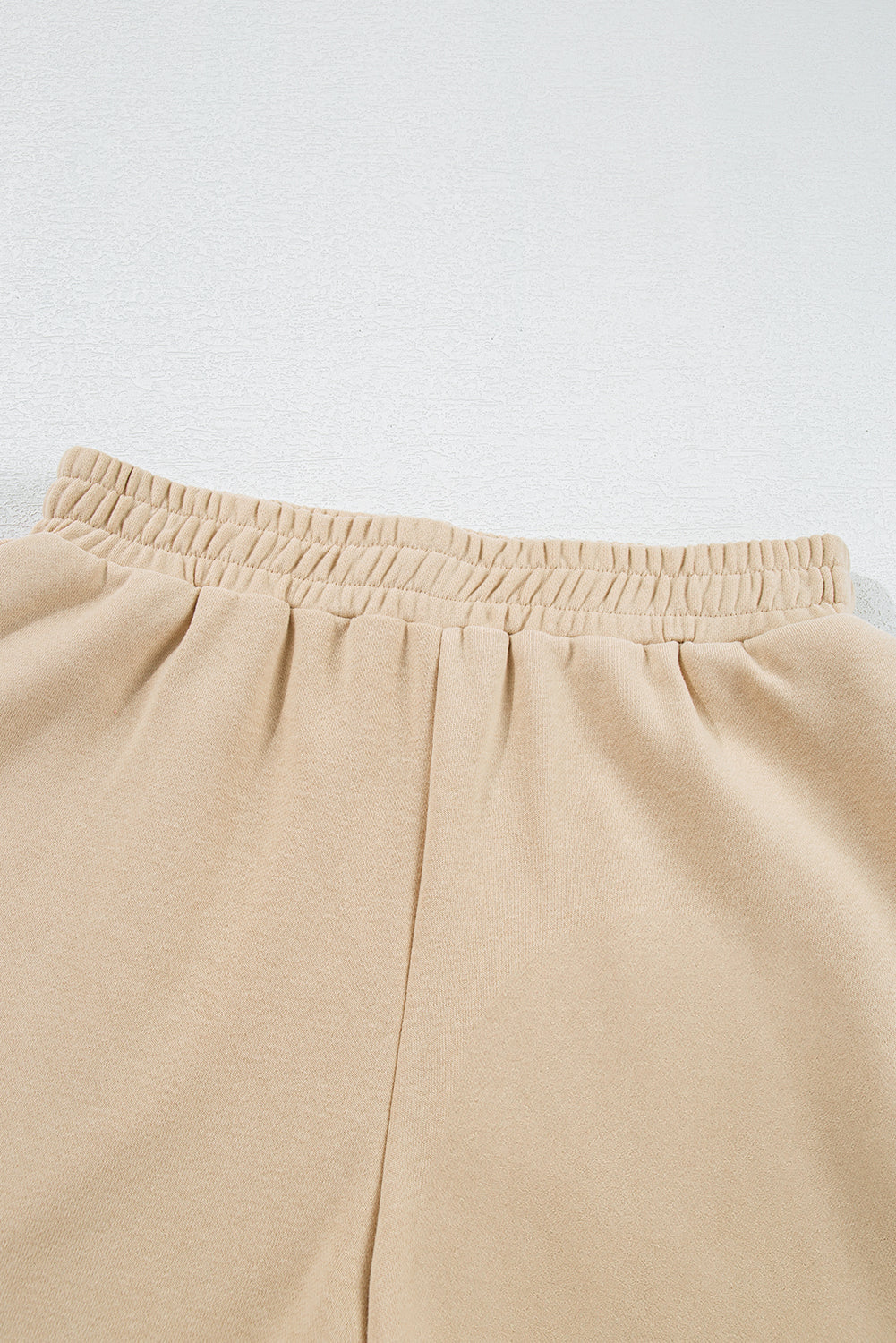 Apricot Colorful Striped Long Sleeve Pullover and Shorts Set Shewin