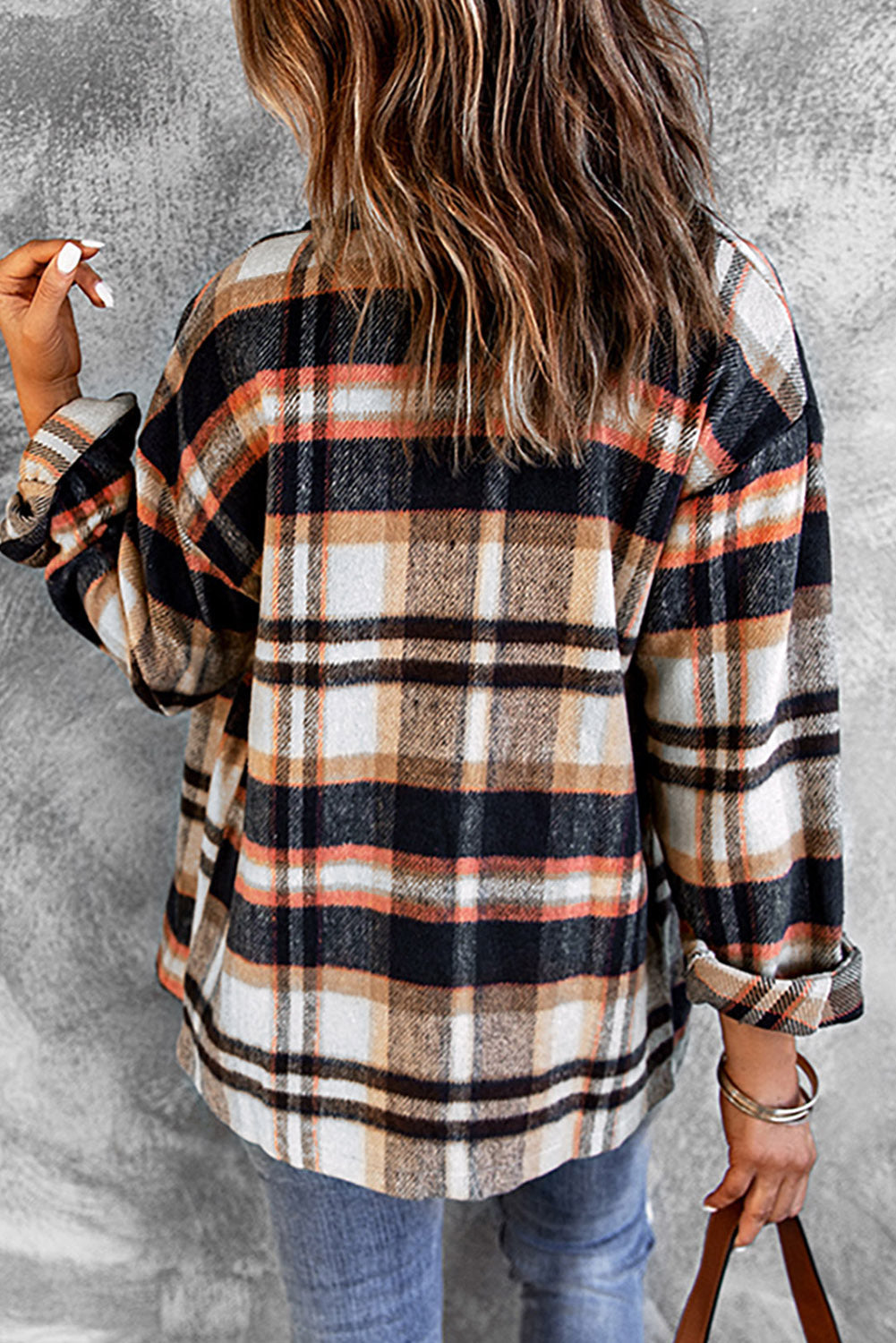 Multicolor Plaid Casual Button Up Flannel Shacket Shewin