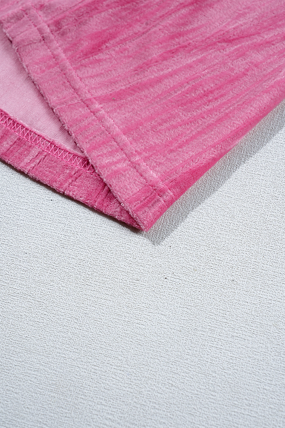 Strawberry Pink Flounce Sleeve Tiered Ruffled Velvet Mini Dress Shewin