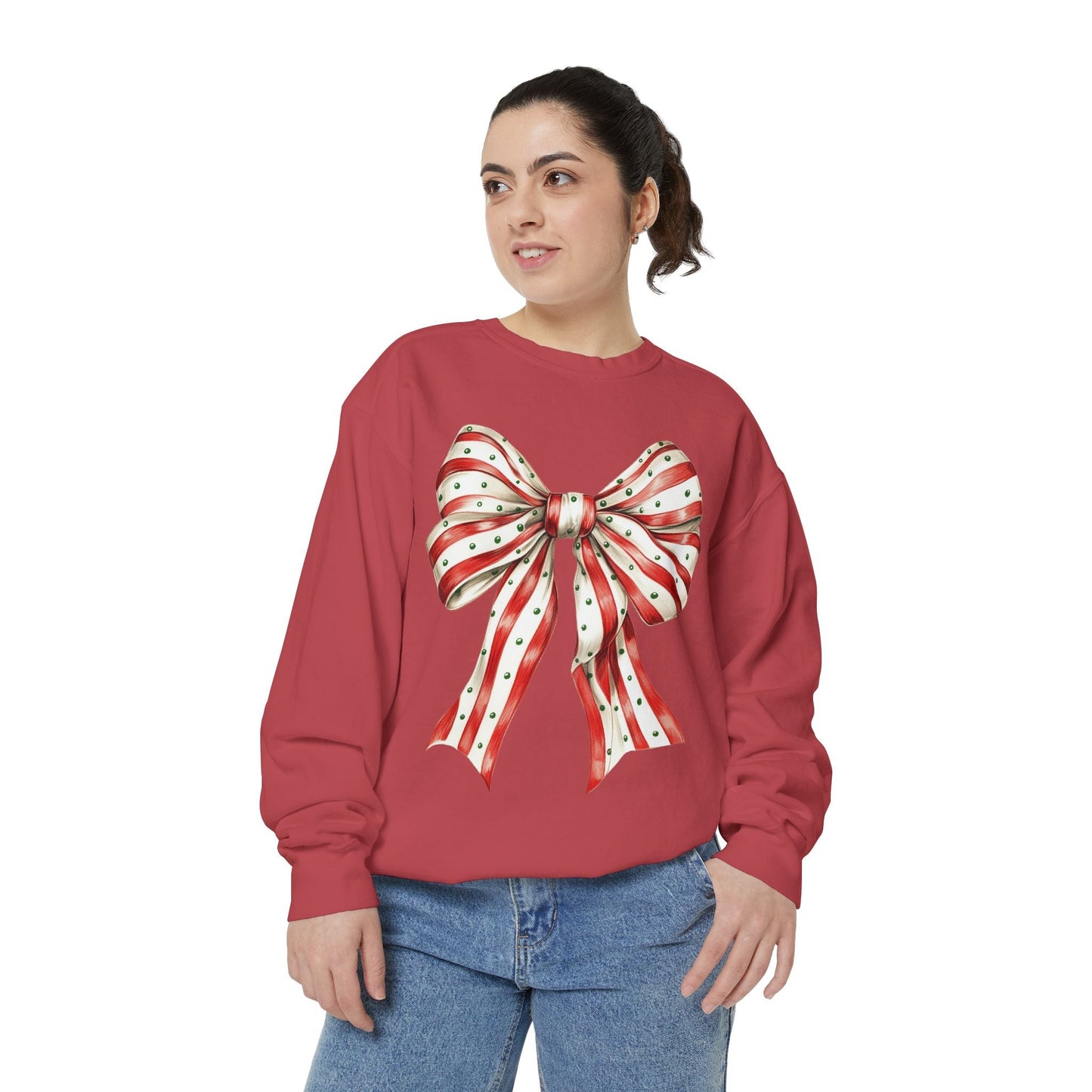 Festive Bow Sweatshirt Printify