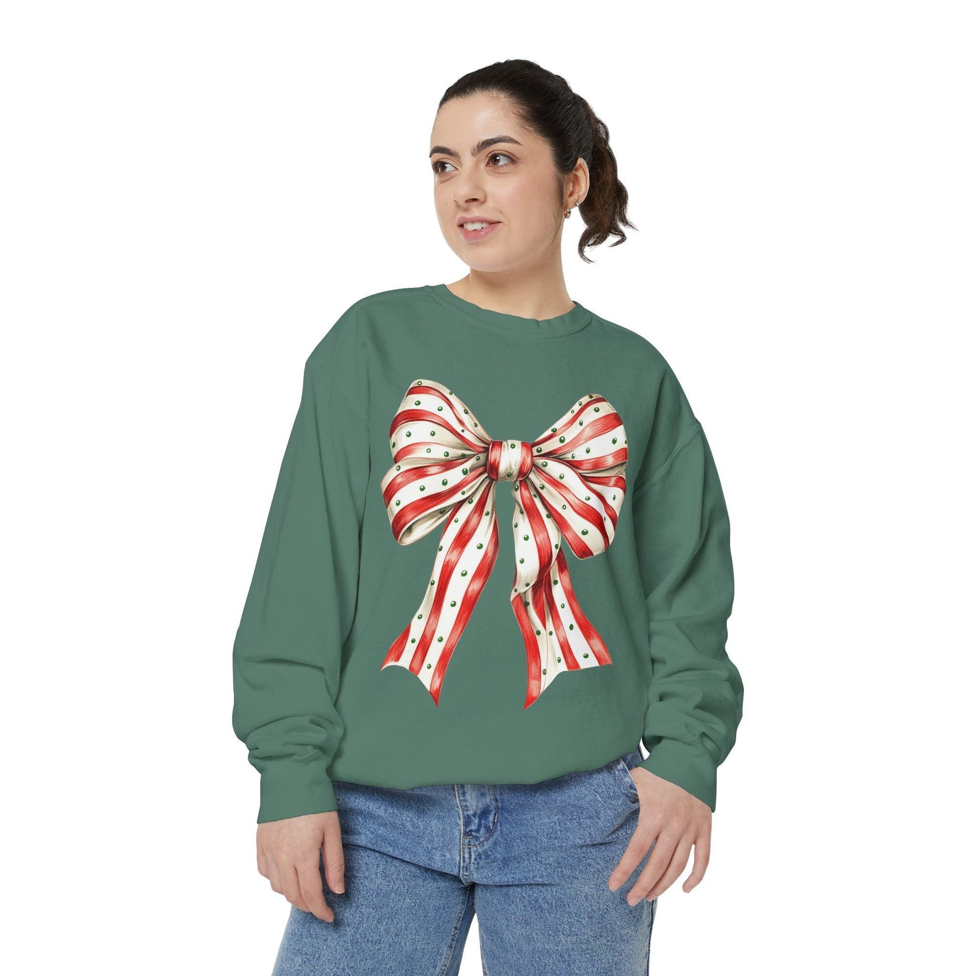 Festive Bow Sweatshirt Printify