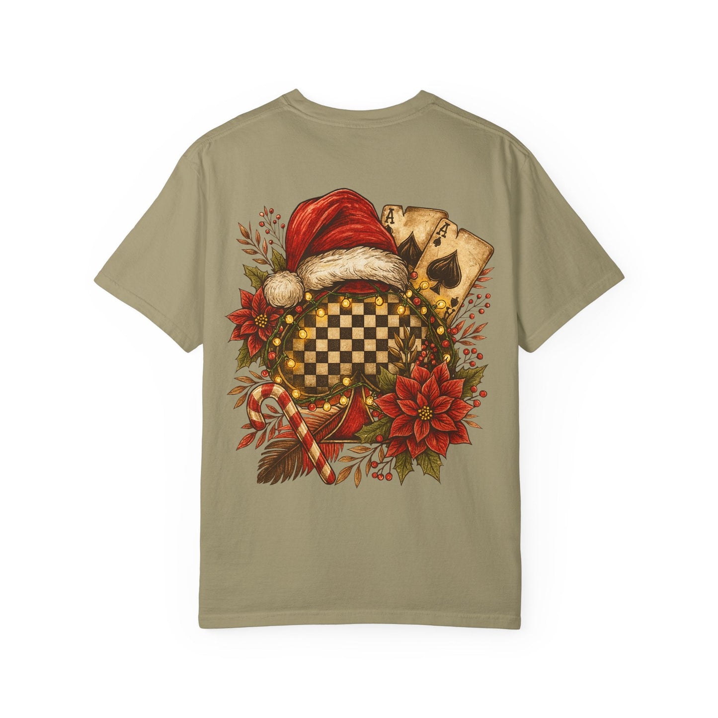 Holiday Checkered Spades Tee Printify