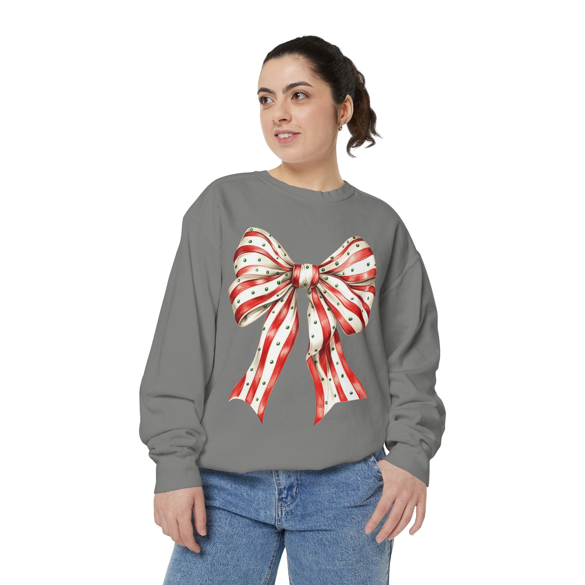 Festive Bow Sweatshirt Printify