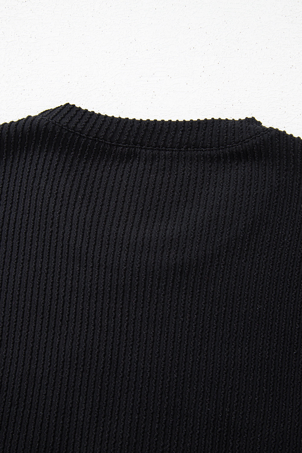 Black Corded MERRY Long Sleeve Top and Shorts Pajama Set Shewin