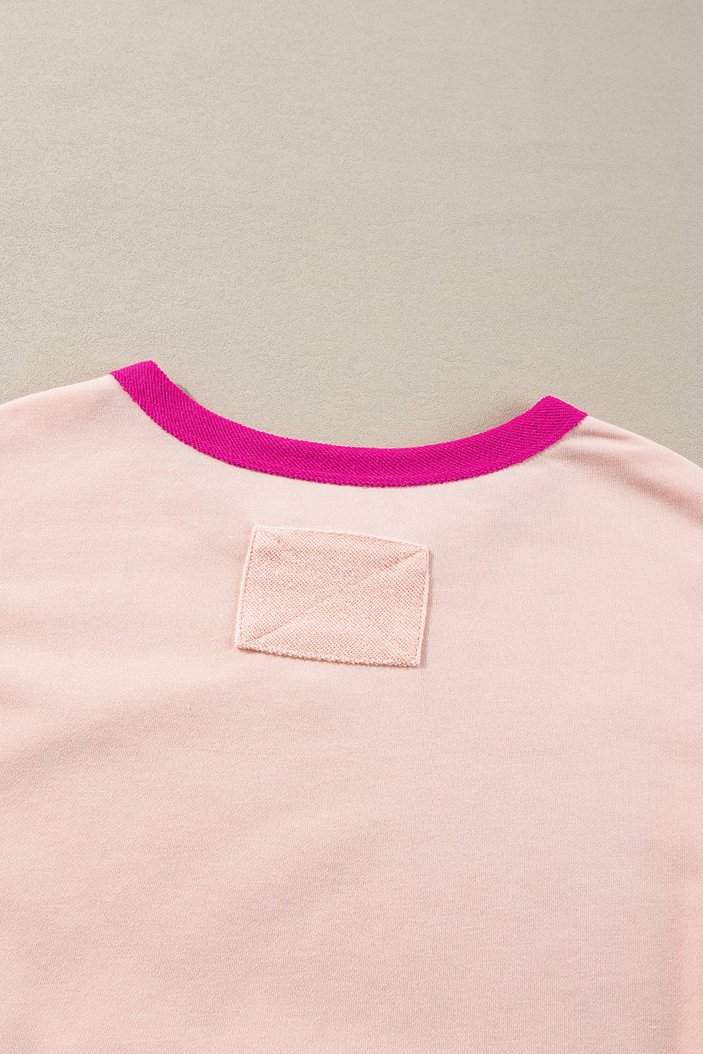 Light Pink Star Patchwork Exposed Seam Oversized Sweatshirt Shewin