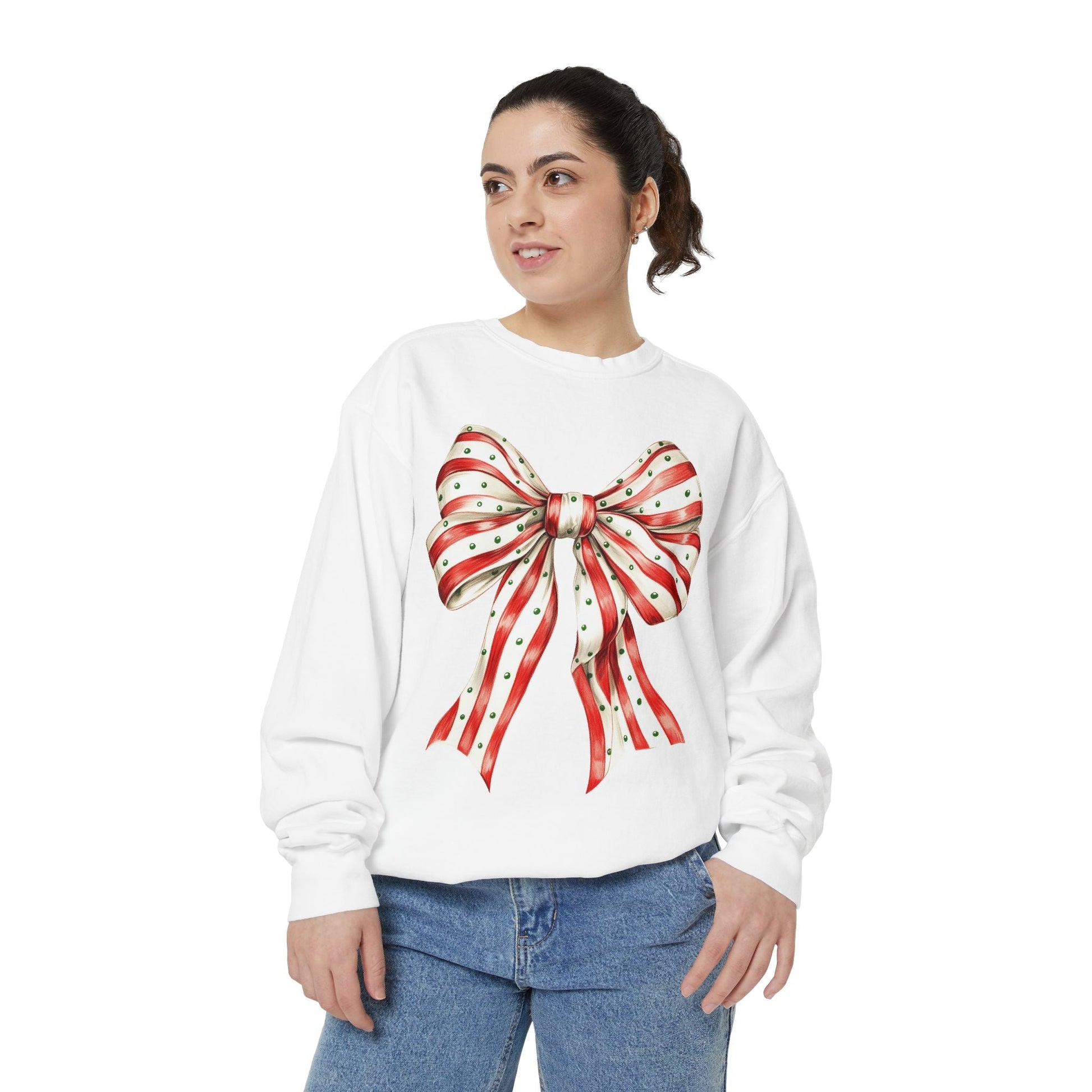 Festive Bow Sweatshirt Printify