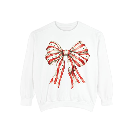 Festive Bow Sweatshirt Printify