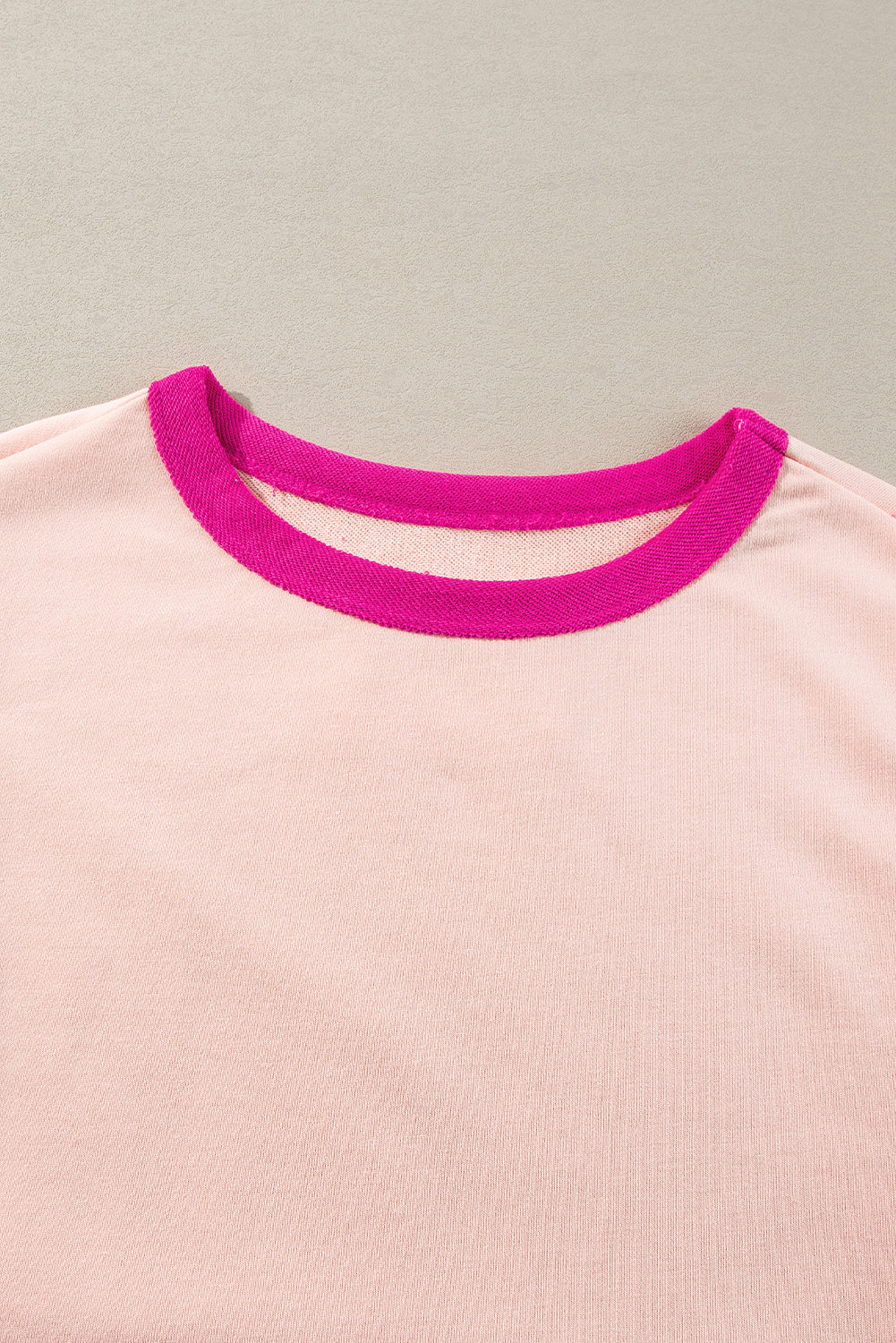 Light Pink Star Patchwork Exposed Seam Oversized Sweatshirt Shewin